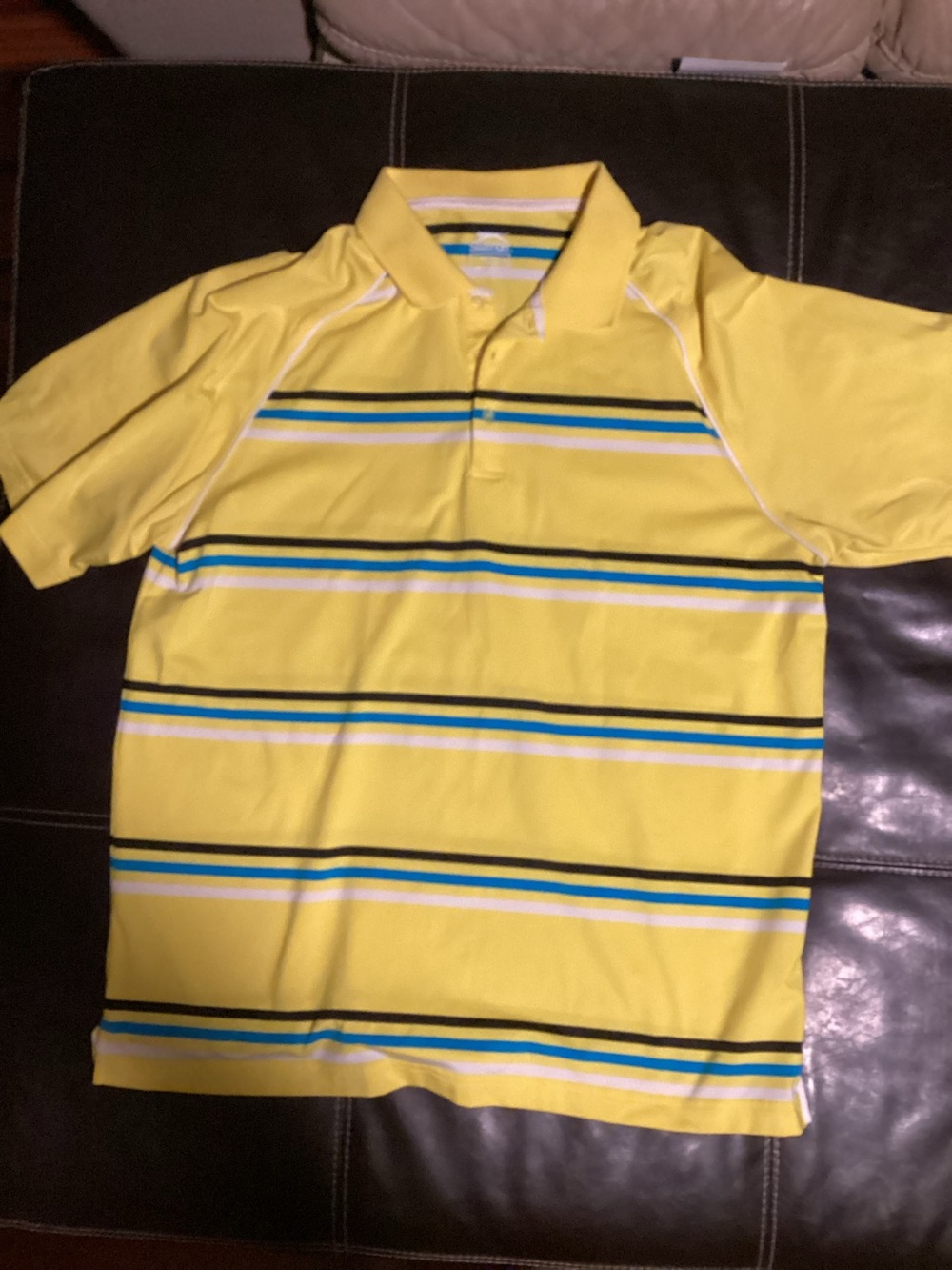 Salzenger Yellow Striped Polo Shirt golf size XL active